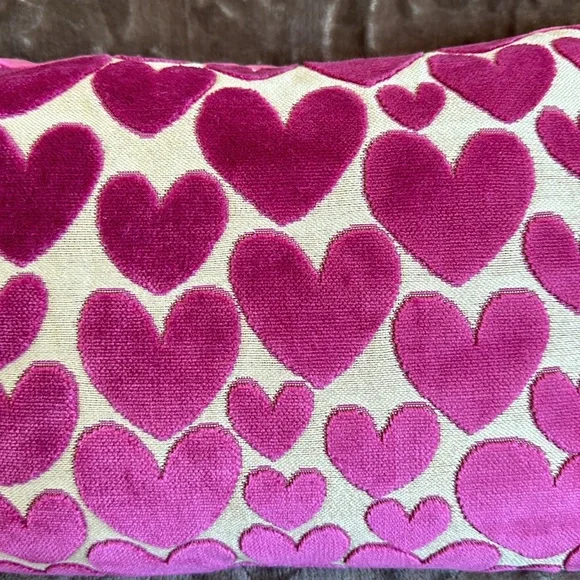 Soho Studio Valentine Pillow 💕 Feather Pillow Pink Beige New - Picture 3 of 6